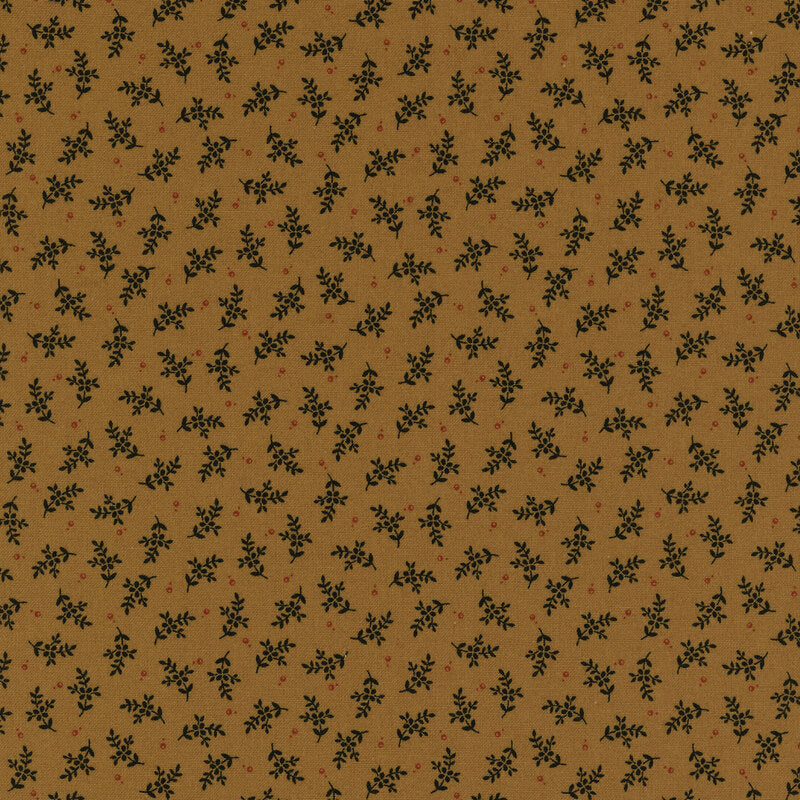 (5 yd) Marcus Fabrics Butternut & Peppercorn II R170749 Gold Blossom