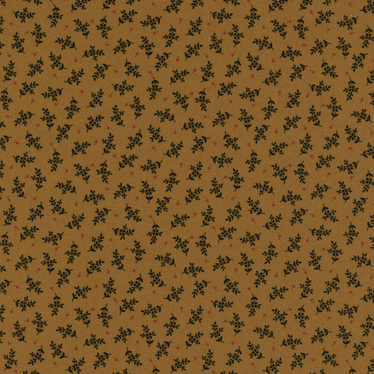 (5 yd) Marcus Fabrics Butternut & Peppercorn II R170749 Gold Blossom