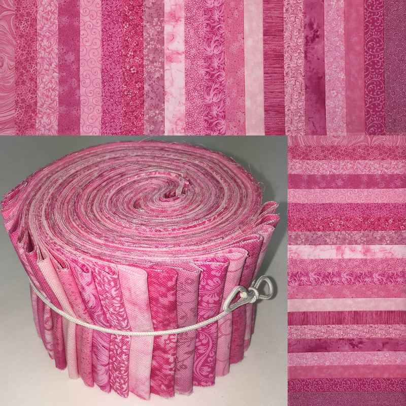 Pink Taffy 2.5" Roll - 20 Fabrics, 20 Total Strips