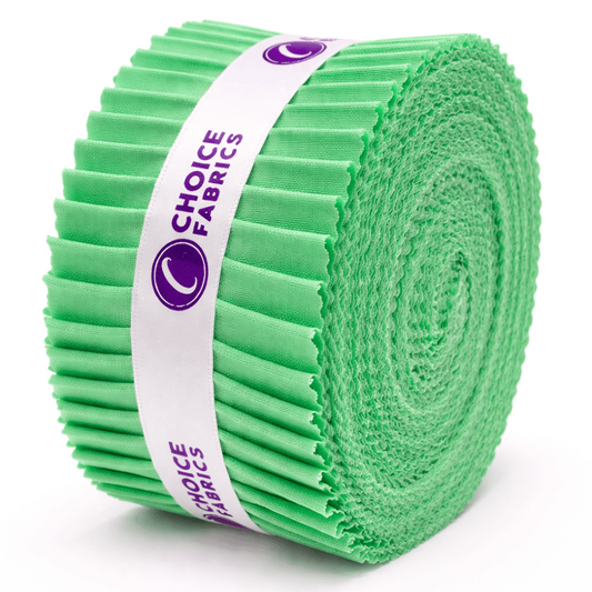 Choice Fabrics Supreme Solids Jelly Roll - Pistachio - 40 Strips