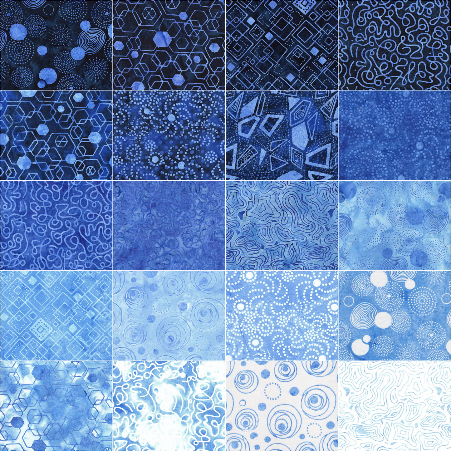 Island Batik - Pixelwave - 20 Fabrics, 40 Total Strips