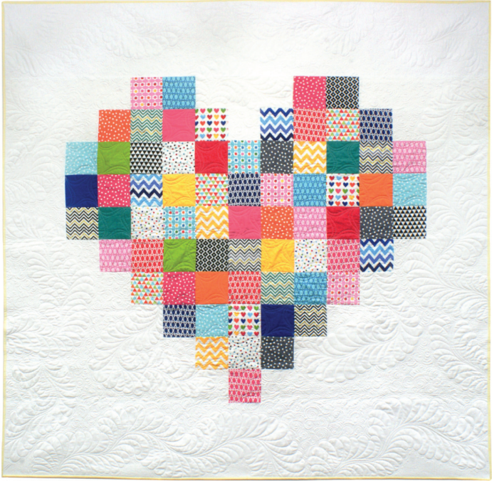 Free "Pixelated Heart" Charm Pack Tutorial From Robert Kaufman!