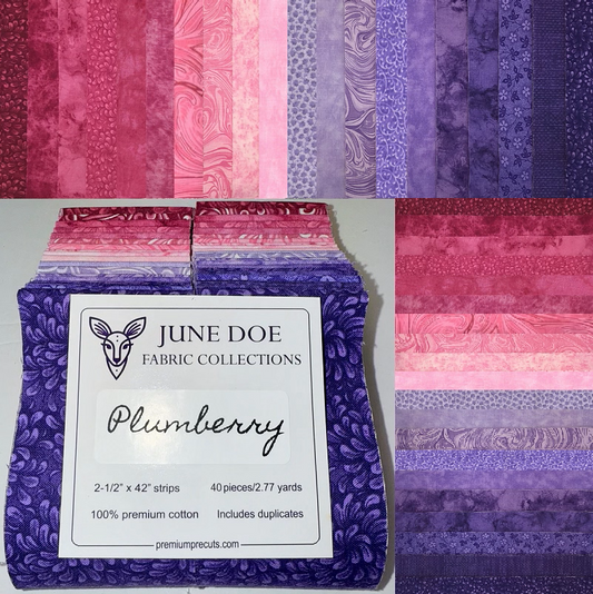 June Doe Fabric Collections - Plumberry - 40-Strip Pack