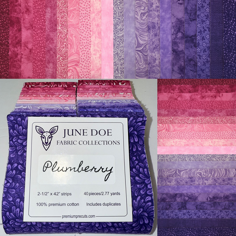 June Doe Fabric Collections - Plumberry - 40-Strip Pack