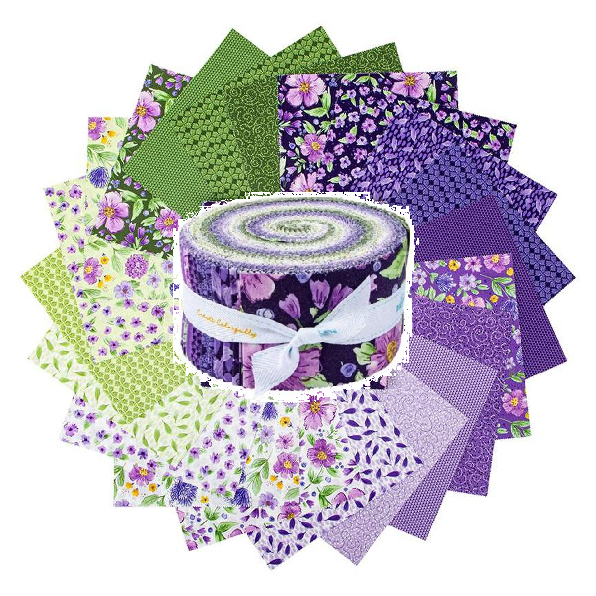 Riley Blake Plum Petals - 40 Strip Rolie Polie