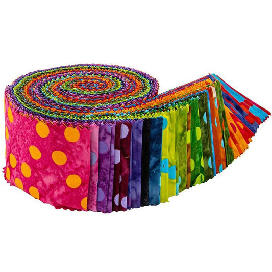 Riley Blake Polka Pop Expressions Batiks Elementals - 40 Strip Rolie Polie