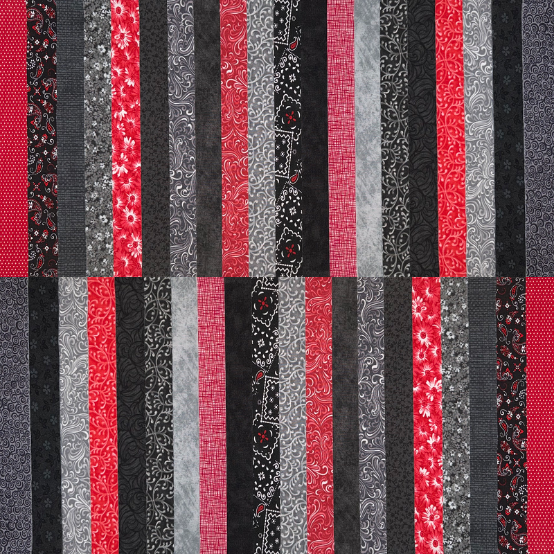 2.5" Jelly Roll Strips - June Doe Fabric Collections - Pop Of Red - 40-Strip Pack
