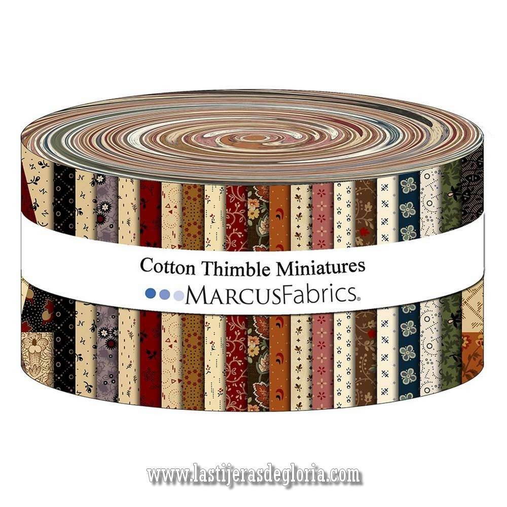 Marcus Fabrics - Cotton Thimble Miniatures by Pam Buda - 40 2.5" Strips/Jelly Roll