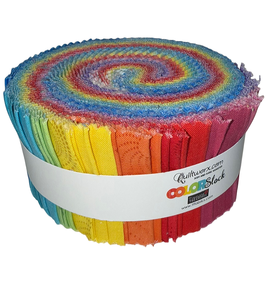 Timeless Treasures - Colorstock Primary By Judy and Judel Neimeyer - 40 2.5" Strips/Jelly Roll