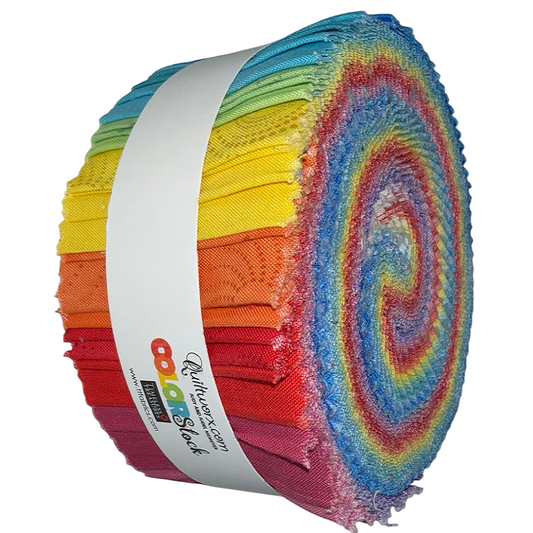 Timeless Treasures - Colorstock Primary By Judy and Judel Neimeyer - 40 2.5" Strips/Jelly Roll