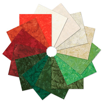 Robert Kaufman Artisan Batiks: Prisma Dyes Holiday Roll-up - 40 Total Strips