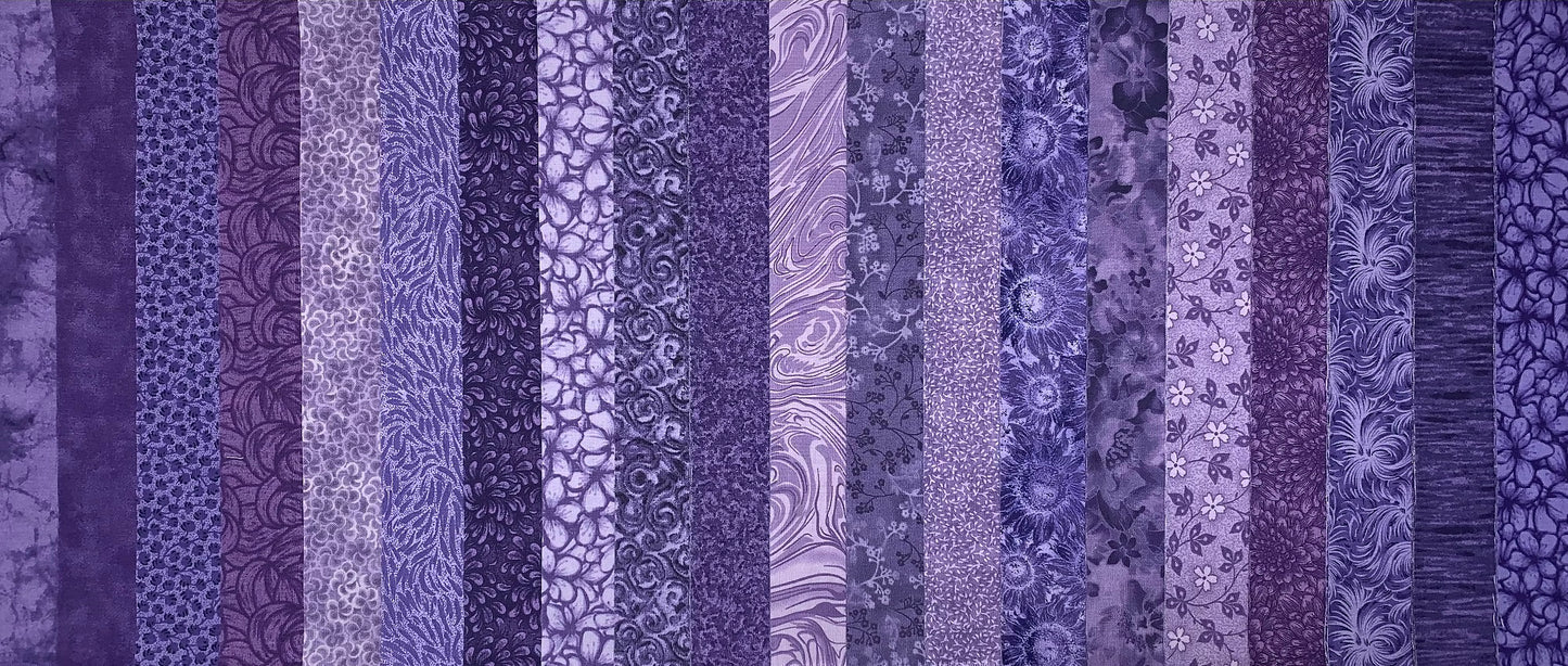 Purple Passion Fat Quarter Bundle - 20 Fabrics, 20 Total Fat Quarters