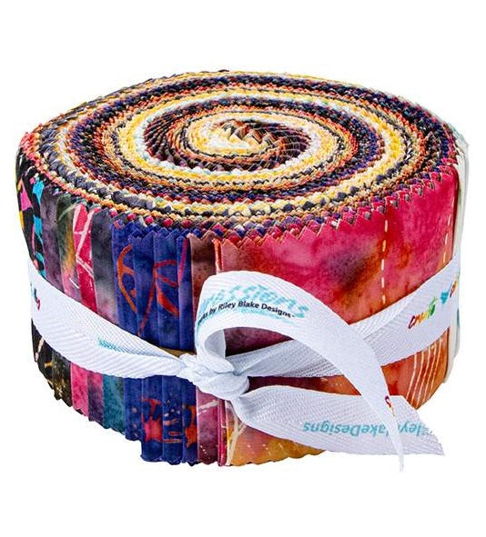 Riley Blake Groovy Town (Places You'll Go) Expressions Batiks - 40 Strip Rolie Polie