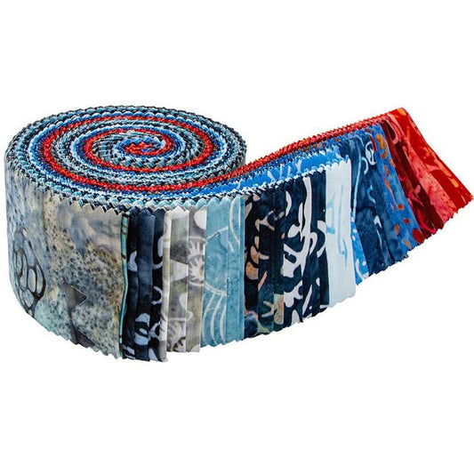 Riley Blake Expressions Batiks "Boardwalk" Places You'll Go - 40 Strip Rolie Polie