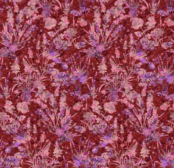 (5 yd) Clothworks Quilt Minnesota 2025 Shop Hop Light Wine Wildflowers Y4501-47