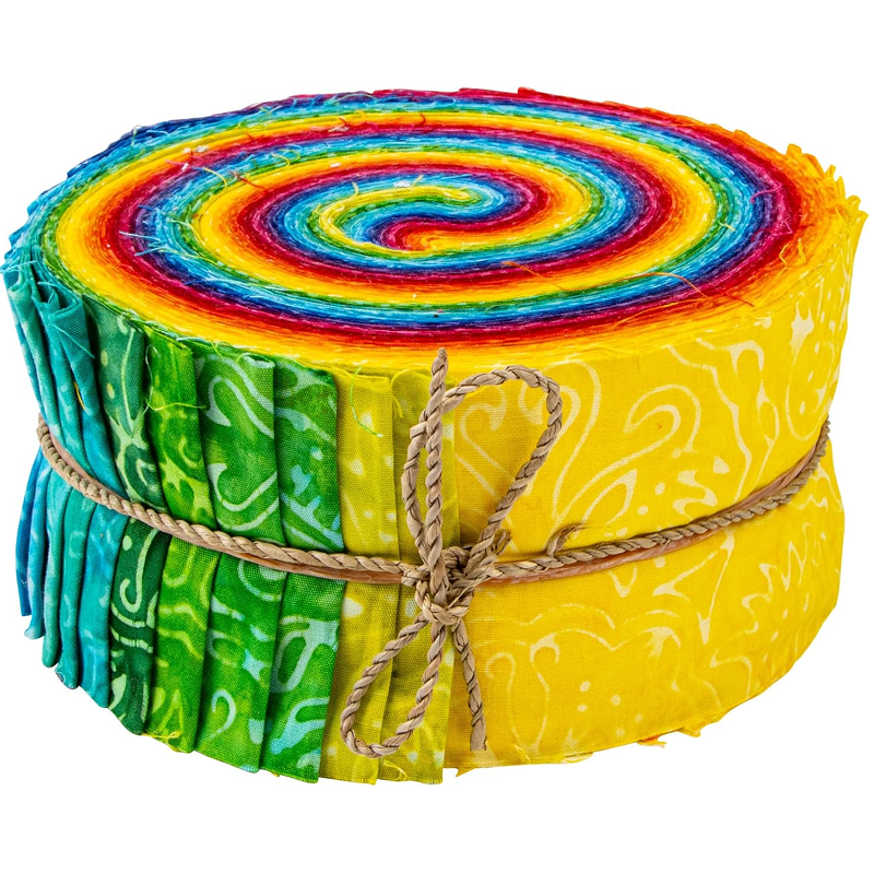 Riley Blake Rainbow Brights Expressions Batiks Elementals - 40 Strip Rolie Polie