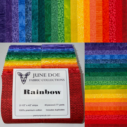 June Doe Fabric Collections - Rainbow - 40-Strip Pack