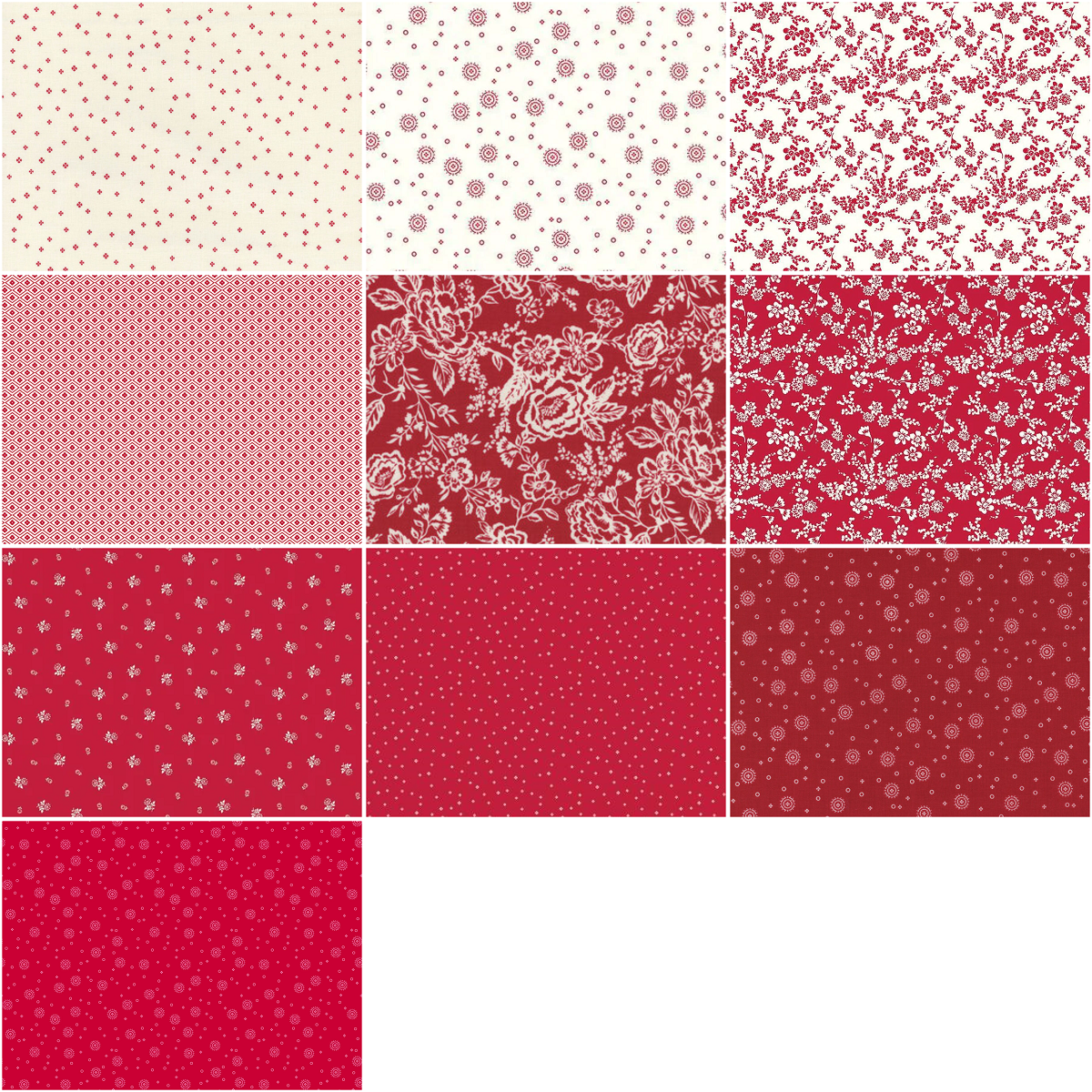 Riley Blake "Red Delicious" Half-yard Bundle - 10 Fabrics, 5 Total Yards