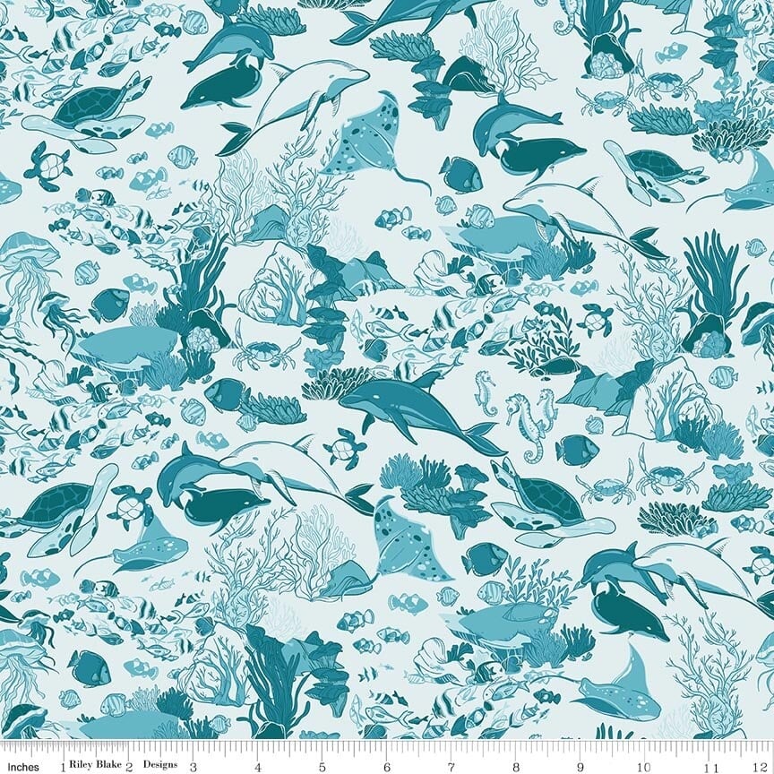 (1.5 yd) Riley Blake Reef Main C17270 Powder