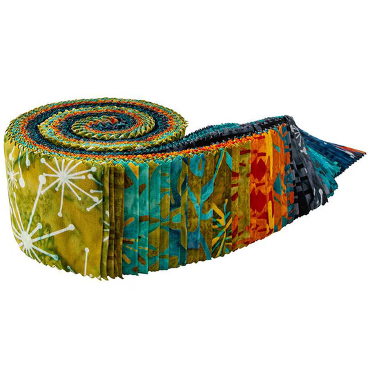 Riley Blake Retro Revival Expressions Batiks - 40 Strip Rolie Polie