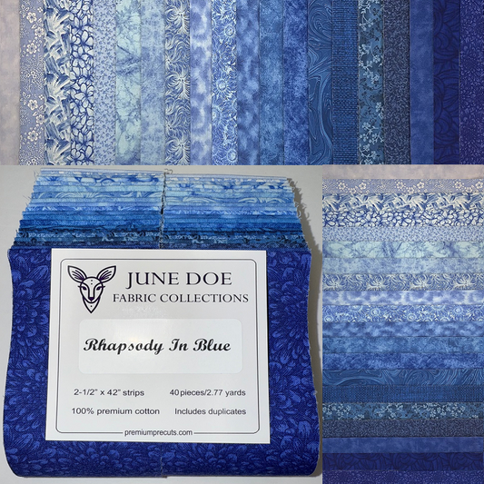 June Doe Fabric Collections - Rhapsody In Blue - 40-Strip Pack