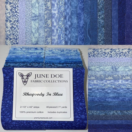 June Doe Fabric Collections - Rhapsody In Blue - 40-Strip Pack