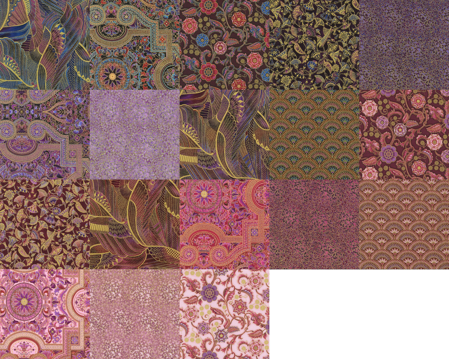 Charm Pack 5x5 Squares - Robert Kaufman Persis Blossom - 40 5" Squares