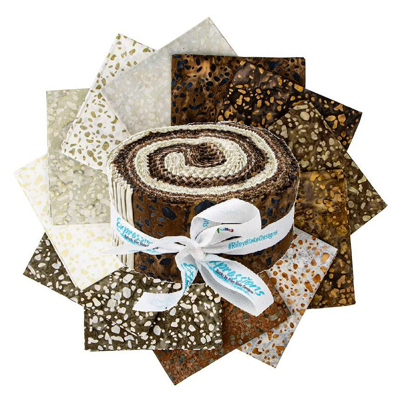 Riley Blake Rocky Mountain (Elementals Terrazzo) Batiks - 40 Strip Rolie Polie