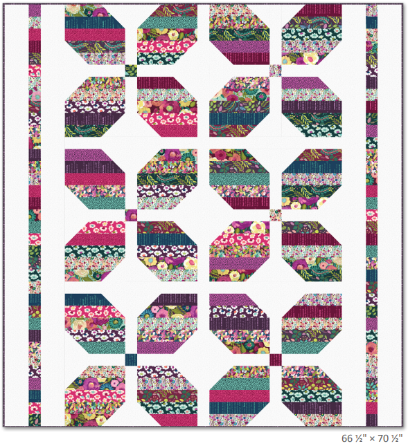 Free "Rolie Flower" Easy And Impressive Jelly Roll Pattern From Riley Blake!