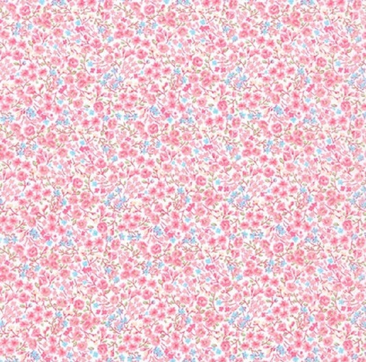 (5 yd) Robert Kaufman Handworks Home DH-10060L-A Pink Mini Floral