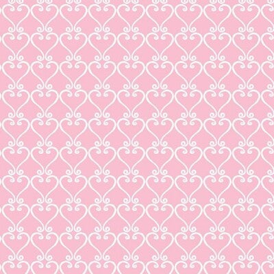 (5 yd) Benartex Be My Gnomie Scroll Hearts Light Pink 14084-01