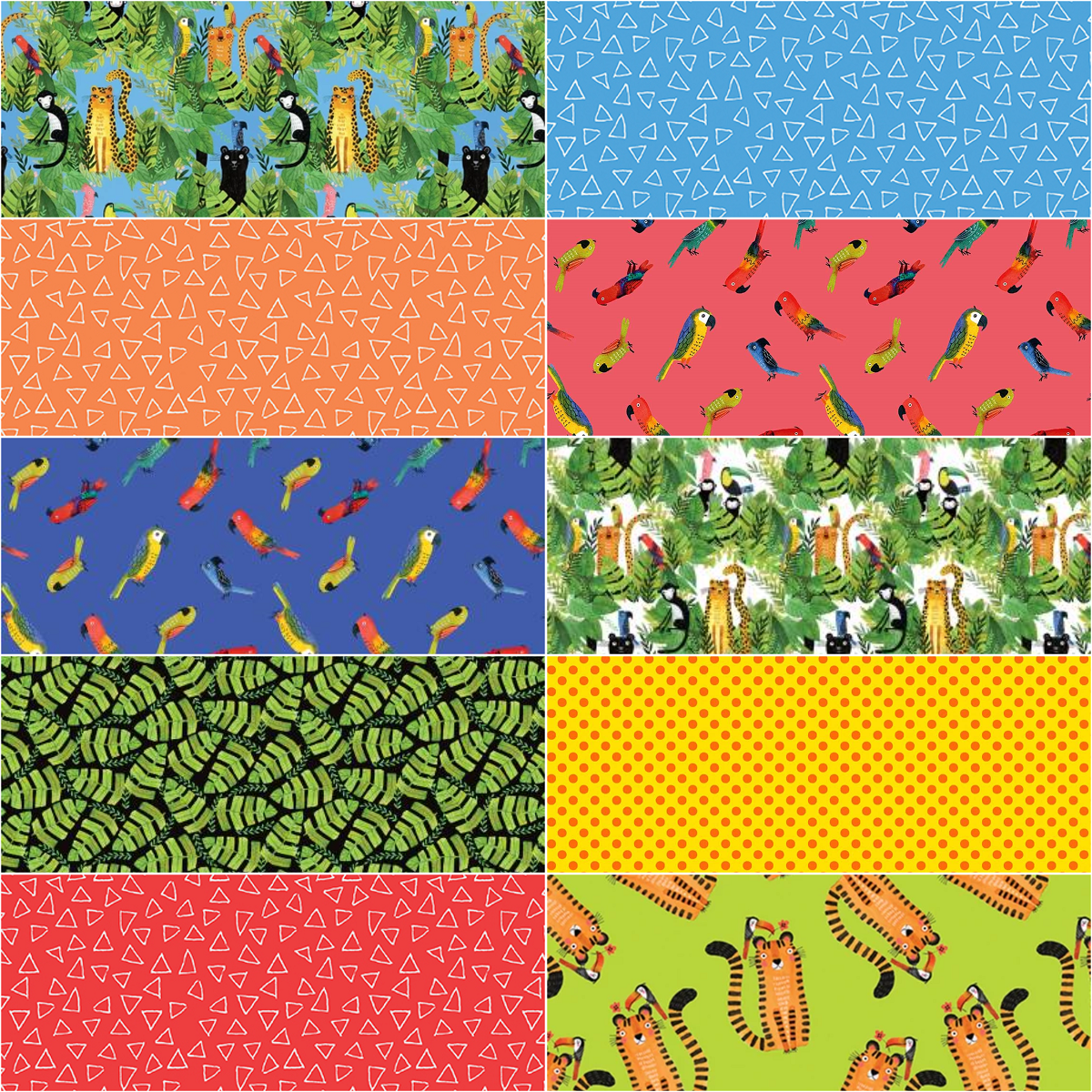 Benartex "Safari Fun" Half-Yard Bundle - 10 Fabrics, 5 Total Yards