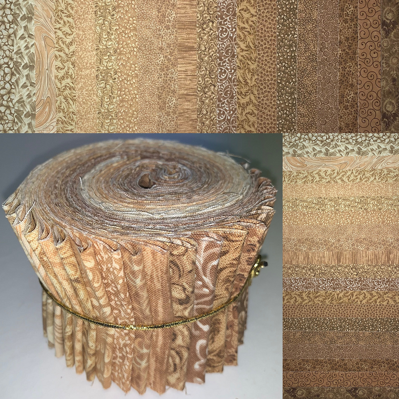 Salted Caramel 2.5" Roll - 20 Fabrics, 20 Total Strips