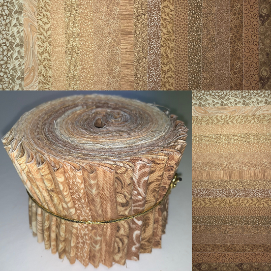 Salted Caramel 2.5" Roll - 20 Fabrics, 20 Total Strips