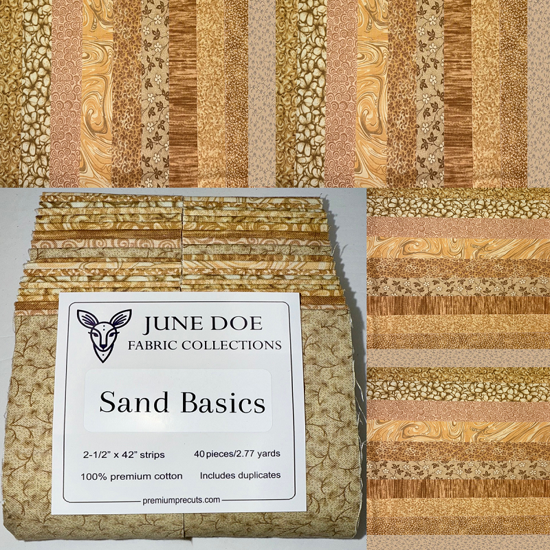 June Doe Fabric Collections - Sand Basics - 40-Strip Pack