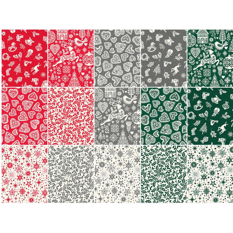 Andover/Makower UK - Scandi Double Scoops - 40 2.5" Strips