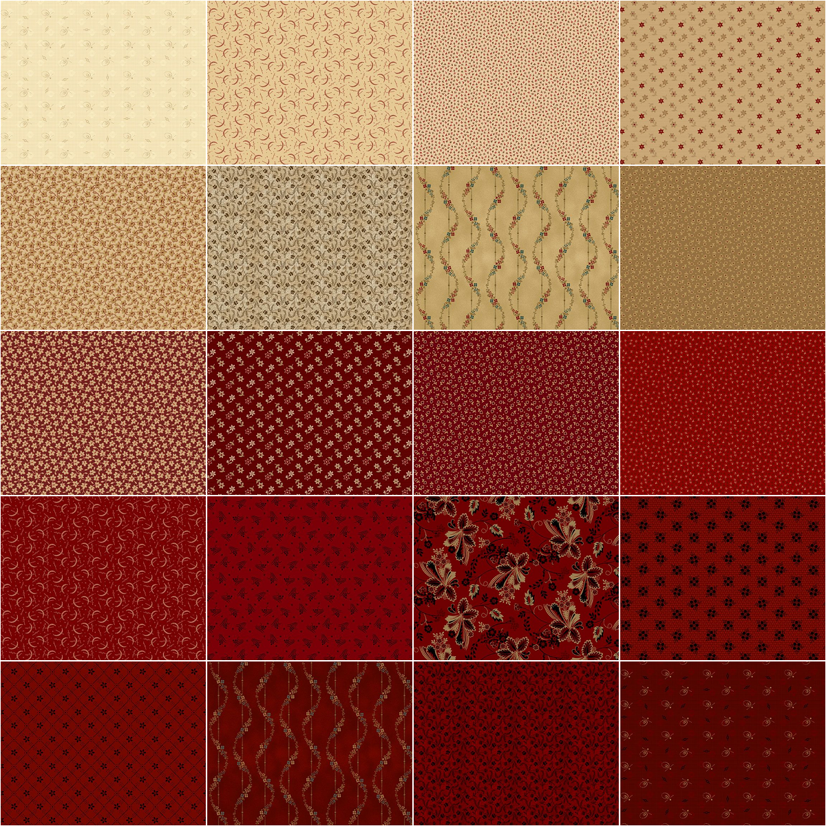 Marcus Fabrics - Dear Scarlet by Pam Buda - 40 2.5" Strips