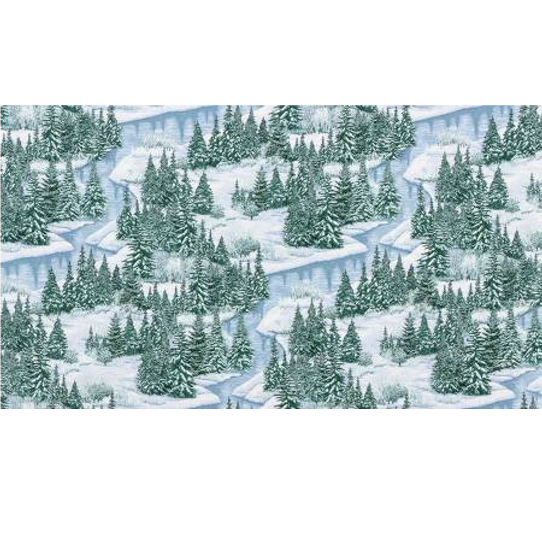 (3 yd) Robert Kaufman Snowy Brook SRKM-21578-437 Scenic Day (Metallics)