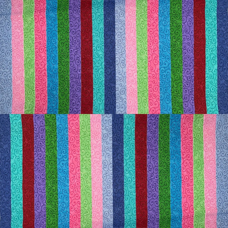 June Doe Fabric Collections - Multicolor Scrolls - 40-Strip Pack