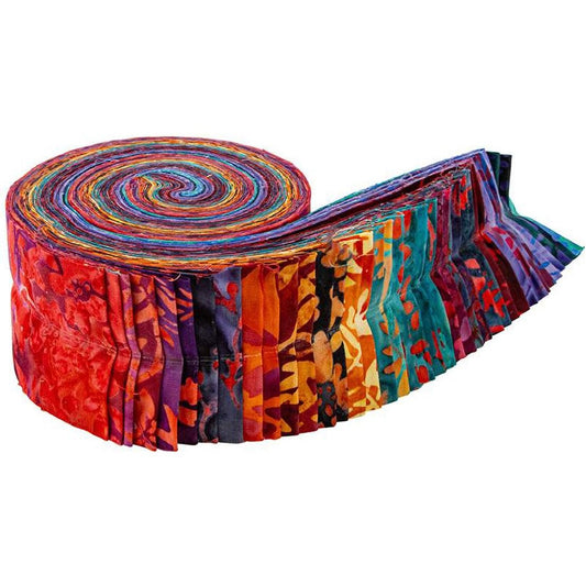 Riley Blake Seaside Sunset Expressions Batiks - 40 Strip Rolie Polie