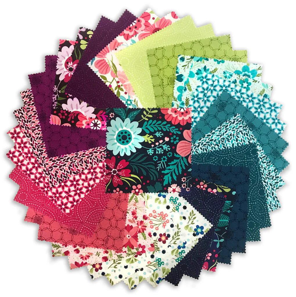 Charm Pack 5x5 Squares - Benartex Secret Garden - 40 5" Squares