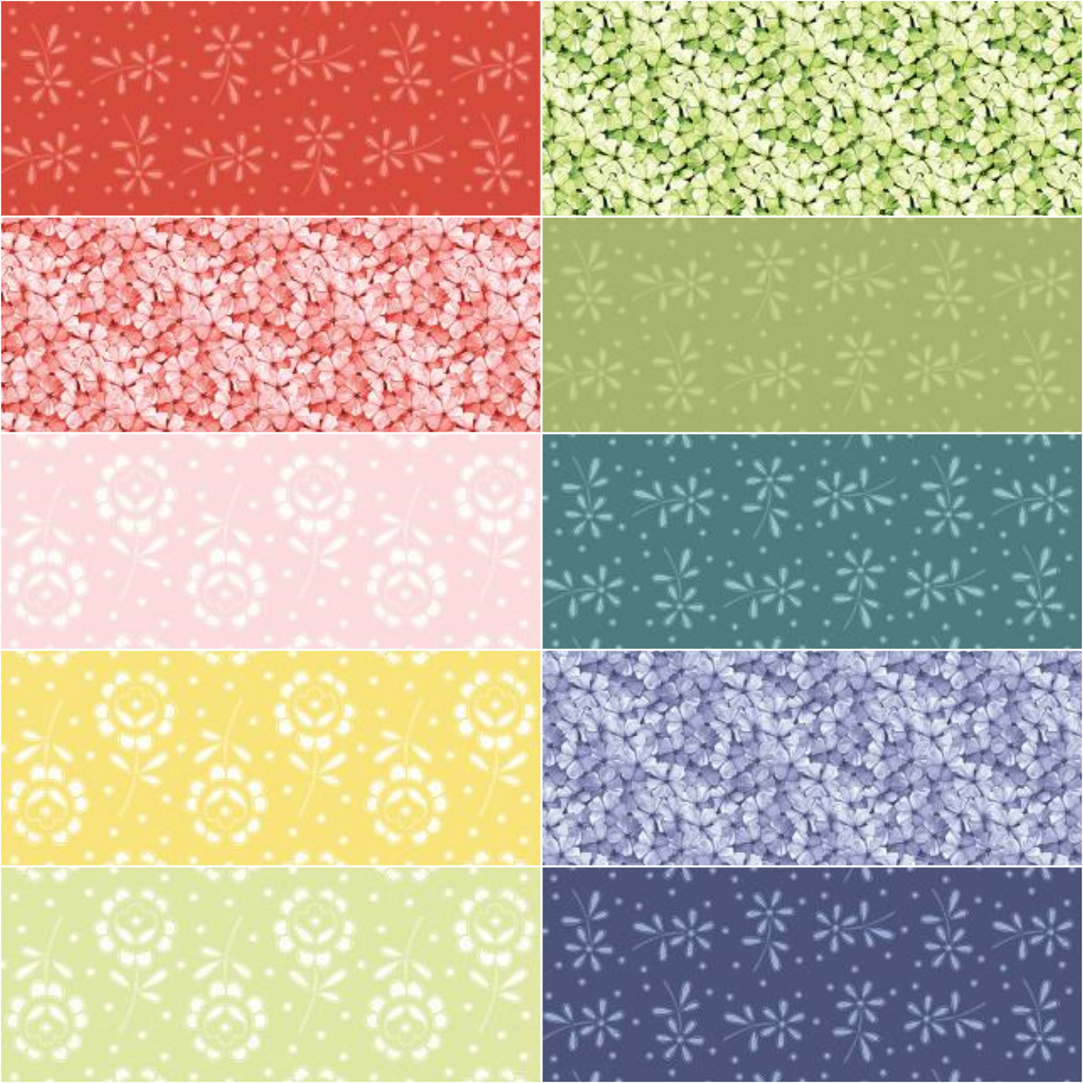 Riley Blake "Sewing Seeds III" Half-yard Bundle - 10 Fabrics, 5 Total Yards