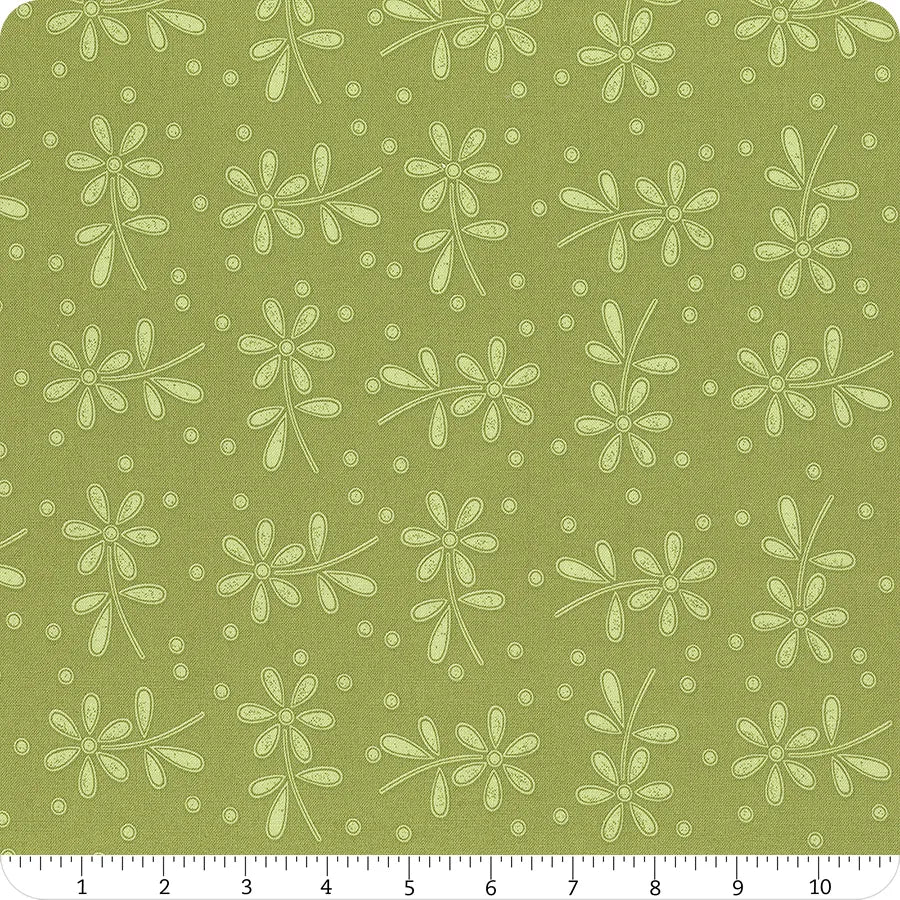 (2 yd) Riley Blake Sewing Seeds III C15689 Green