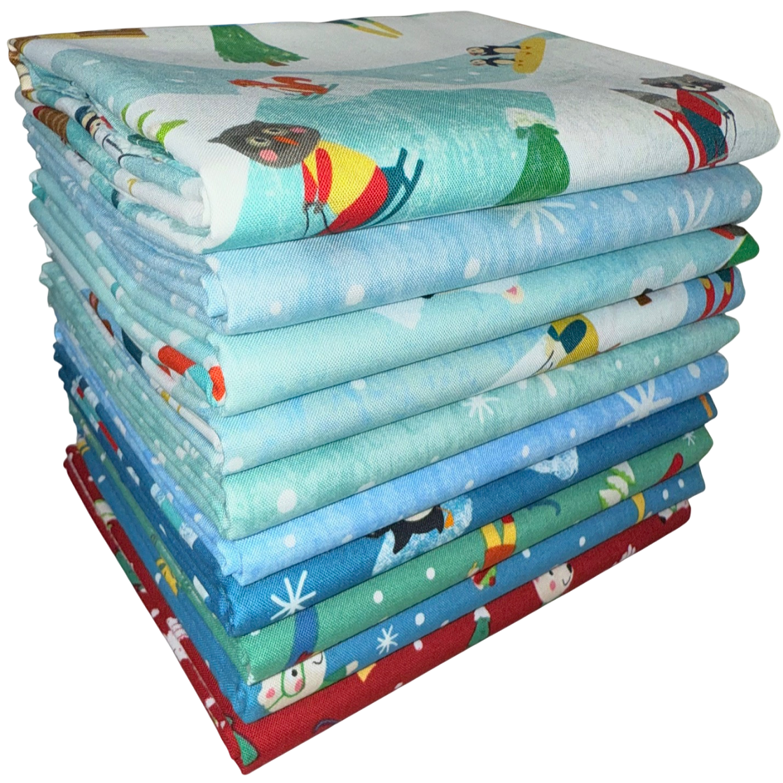Clothworks "Snow Fun" Half-yard Bundle - 10 Fabrics, 5 Total Yards