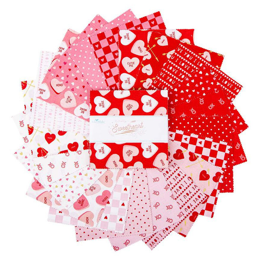 Charm Pack 5x5 Squares - Riley Blake Sweetheart 5-inch Stacker - 40 5" Squares