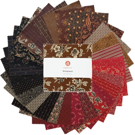 Charm Pack 5x5 Squares - Andover/Makower UK Bridgeport By Jo Morton - 40 5" Squares