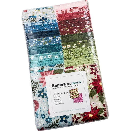 Benartex Snow Fall Strip-pies - 40 2.5" Strips