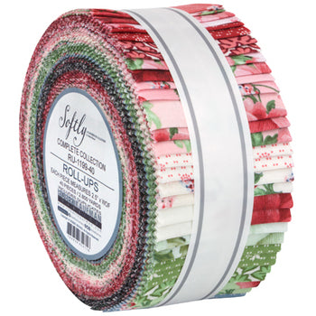 Robert Kaufman Softly By Debbie Beaves (Flowerhouse) Roll-up - 40 Strip Roll