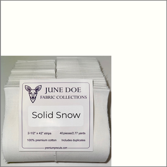 June Doe Fabric Collections - Supreme Cotton Solid Snow - 40-Strip Pack