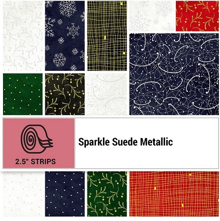 P&B Textiles - Sparkle Suede Metallics Roll - 40 Strips
